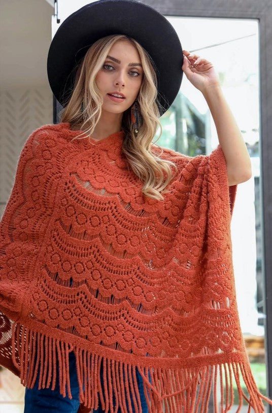 Scallop Knit Summer Poncho