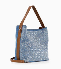 RHINESTONE EMBELLISHED DENIM POCKETBOOK