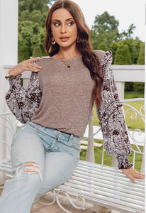 Floral Sleeve Blouse