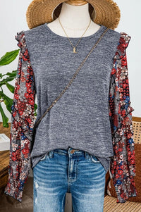 Floral Sleeve Blouse