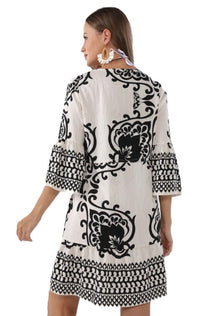 BOHO TASSEL DRAWSTRING DRESS