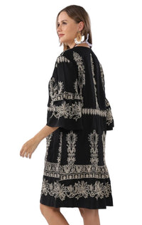 BOHO TASSEL DRAWSTRING DRESS