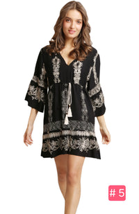 BOHO TASSEL DRAWSTRING DRESS