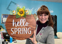 Welcome Spring Wood Sign